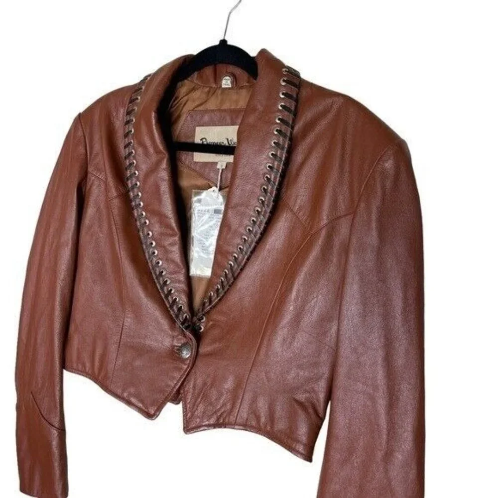 Vintage Pioneer Wear Women’s Western genuine leather jacket size Medium - Picture 3 of 12
